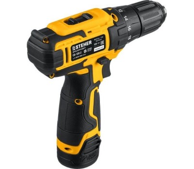 Дрель STEHER CD-120-2 12В, 2 АКБ (2Ач), в кейсе, дрель-шуруповерт