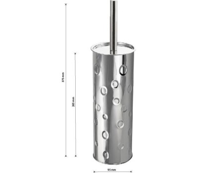 Аксессуары для ванной комнаты и туалета САНАКС 312 Ёрш для унитаза напольный, круглый с ДЕКОРОМ из нержавеющей полированной стали 410