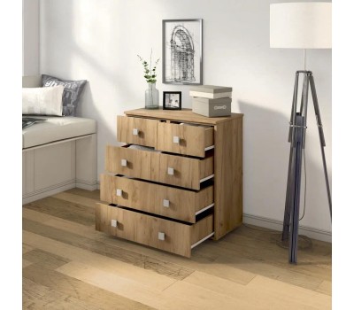 Комод БИТЕЛ ЛОФТ-5 Дуб крафт золотой/Дуб крафт золотой