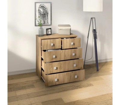 Комод БИТЕЛ ЛОФТ-5 Дуб крафт золотой/Дуб крафт золотой