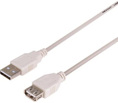 Дата-кабель REXANT (18-1117) Кабель USB (шт. USB A - гн. USB A) 5 метров, серый REXANT
