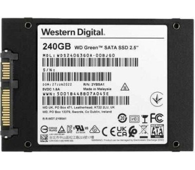 WD SSD GREEN 240Gb SATA3 2,5”/7мм WDS240G3G0A (аналог WDS240G2G0A), 1 year
