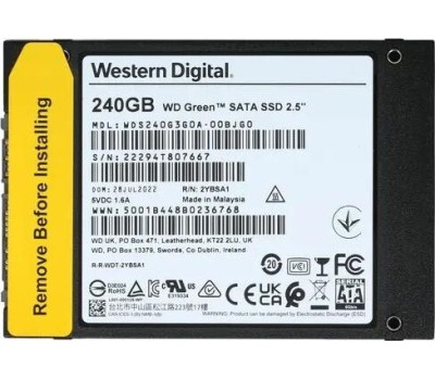 WD SSD GREEN 240Gb SATA3 2,5”/7мм WDS240G3G0A (аналог WDS240G2G0A), 1 year
