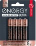 Батарейка алкалиновая ENERGY Ultra LR03/8B (АAА) 104979