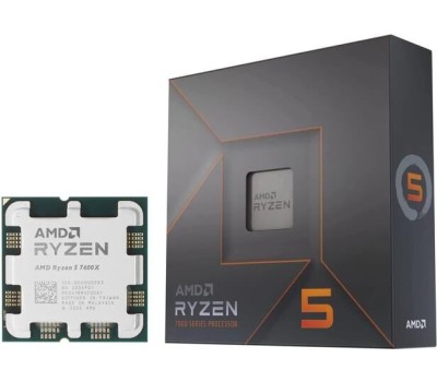 AMD CPU Ryzen 5 7600X BOX (100-100000593WOF) {4.7/5.0GHz Boost,38MB,105W,AM5, with Radeon Graphics, без кулера}