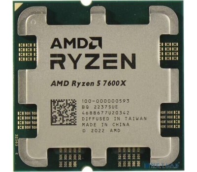 AMD CPU Ryzen 5 7600X BOX (100-100000593WOF) {4.7/5.0GHz Boost,38MB,105W,AM5, with Radeon Graphics, без кулера}