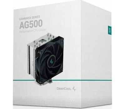 DEEPCOOL Кулер AG500 LGA1700/1200/115X/AM5/AM4 (12шт/кор, TDP 240W, PWM, Fan 120mm, 5 тепл. трубок, черный) RET