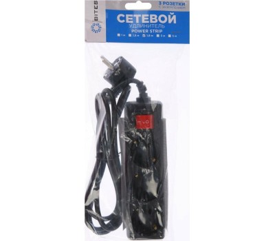 Сетевой фильтр 5BITES SP3B-518 GARDA - 3 роз - 1,8 м - черный
