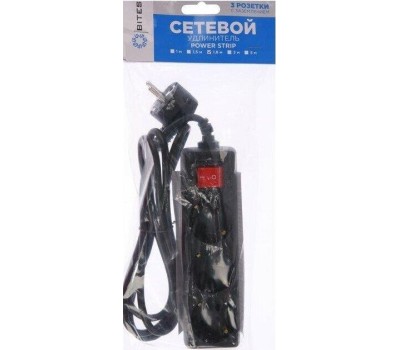 Сетевой фильтр 5BITES SP3B-518 GARDA - 3 роз - 1,8 м - черный