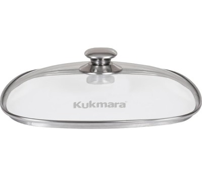 Крышка KUKMARA с28-2т112 стекл квадр 28х28см нерж/руч с деколью