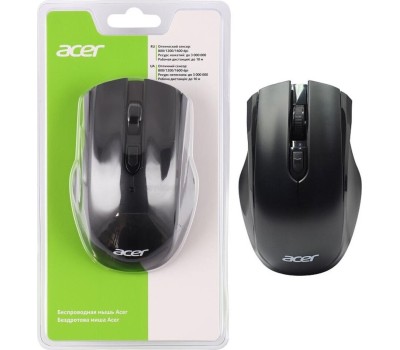 ACER Мышь OMR030 черный оптическая (1600dpi) беспроводная USB (3but)