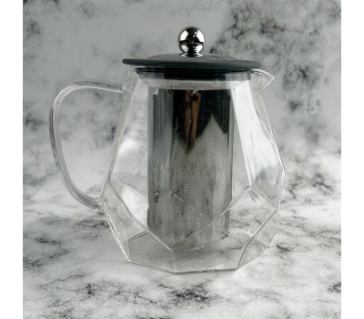 LEONORD Чайник заварочный, AROMA, 820 мл из боросиликатного стекла, корпус с гранями (106791)