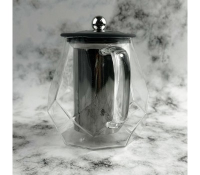 LEONORD Чайник заварочный, AROMA, 820 мл из боросиликатного стекла, корпус с гранями (106791)