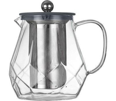 LEONORD Чайник заварочный, AROMA, 820 мл из боросиликатного стекла, корпус с гранями (106791)