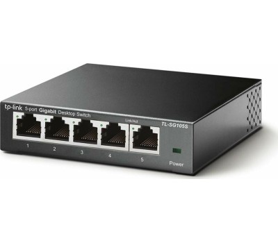 Коммутатор TP-LINK Коммутатор TL-SG105S 5 портов (5x1000Mbs, неуправляемый, настенный, настольный, L2, корпус-металл) (TL-SG105S)