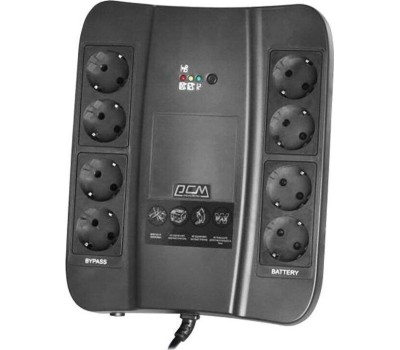 PowerCom Spider SPD-650N ИБП {OffLine, 650VA/390W, Tower, 8xEURO: 4 с резервным питанием, 4 с фильтрацией} (332714)