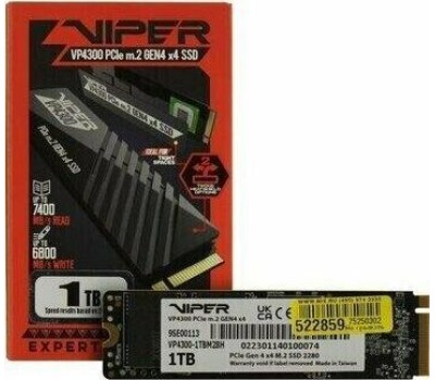 Накопитель SSD PATRIOT SSD накопитель Viper VP4300 Lite VP4300L1TBM28H 1ТБ, M.2 2280, PCIe 4.0 x4, NVMe, M.2