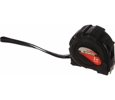 Рулетка MATRIX Рулетка Black,3 м х 16 мм,обрезиненный корпус 31013