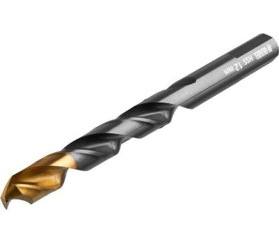 Сверло DENZEL Сверло по металлу, 12 мм, HSS-Tin, Golden Tip, 6 шт. 717224
