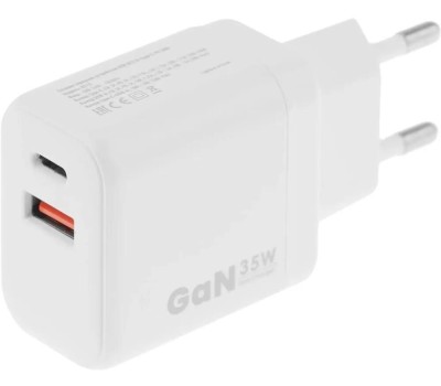 BORASCO Сетевое зарядное устройство USB-A, USB-C, USB-C, 35Вт, 3A, белый [52387]