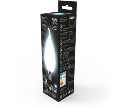 GAUSS Лампа филаментная E14, свеча, 5Вт, одна шт. [104201205]