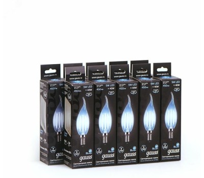 GAUSS Лампа филаментная E14, свеча, 5Вт, одна шт. [104201205]