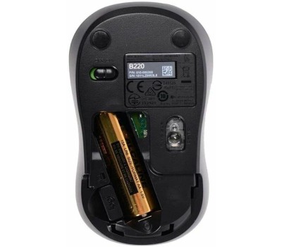 LOGITECH Мышь беспроводная B220 Silent Black черная, оптическая, 1000dpi, 2.4GHz, USB-ресивер, бесшумная, под любую руку, RTL