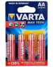 VARTA Батарейка LONGLIFE MAX POWER (MAX TECH) LR6 AA BL4 Alkaline 1.5V (4706)