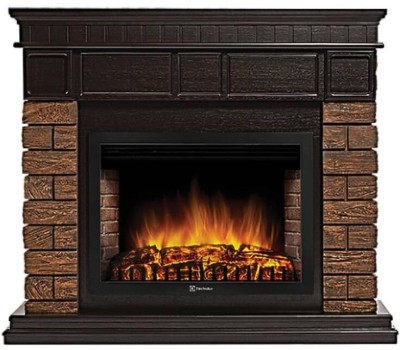 Камин электрический FIRELIGHT Портал Bricks Wood 30 камень темный, шпон венге
