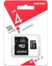 Карта памяти SMARTBUY (SB4GBSDCL10-01) MicroSDHC 4GB Class10 + адаптер