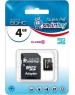 Карта памяти SMARTBUY (SB4GBSDCL10-01) MicroSDHC 4GB Class10 + адаптер