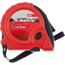 Рулетки MATRIX Рулетка Rubber, 7,5 м х 25 мм, обрезиненный корпус 31001