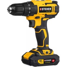 Дрель STEHER CD-160-1 16В, 1 АКБ (2Ач), в кейсе, дрель-шуруповерт