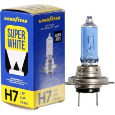 Лампа галогенная GOODYEAR GY017126 лампа галогенная автомобильная Н7 12V 55W PX26d Super White