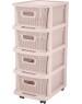 Комод KEEPLEX KL379622005 Ajur с корзинами на колесиках четырехсекционный компакт 37х30х69см бежевый топаз