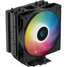 DEEPCOOL Кулер AG400 BK ARGB LGA1700/1200/115X/AM5/AM4 (18шт/кор, TDP 220W, PWM, ARGB Fan 120mm, 4 тепл. трубки, черный) RET