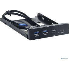 GEMBIRD Планка USB 3.0 на переднюю панель 3.5 , 2 порта USB и порт Type-C, SD+TF, коробка (FP3.5-USB3-2A1C-CR)