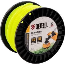 Леска для триммера DENZEL Леска для триммера квадрат, 4,0мм х 62м, на DIN катушке FLEX CORD 96295