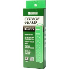 ЮНИВОЛЬТ Сетевой фильтр 00-00000389, 1.5м, белый