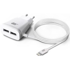 BORASCO Сетевое зарядное устройство 2xUSB-A, 15Вт, 3A, белый [52582]