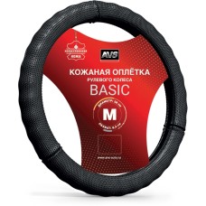 Оплетка на руль AVS Оплетка на руль (иск. кожа) IL-296M-B (размер M, черный) - Серия 