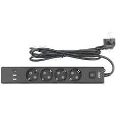 POWERCUBE Сетевой удлинитель PC-7B-2M 1.9м (4 розетки) черный (коробка)