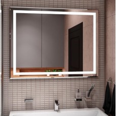 САНАКС - Зеркало 800 х 600 мм, с внутренней ЛЭД подсветкой, горизонтальное, кнопочное включение 45244