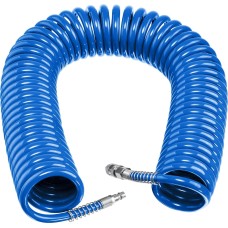 ЗУБР 20 м, 8 х 12 мм, 15 бар, воздушный спиральный шланг с фитингами рапид, Профессионал (6472-20)