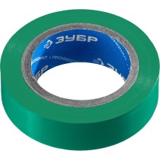 ЗУБР ЭЛЕКТРИК-10, 15 мм х 10 м, 6 000 В, зеленая, не поддерживает горение, изолента ПВХ, Профессионал (1233-4)