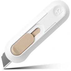 DELI Нож канцелярский NS065White шир.лез.12мм выдвижное лезвие пластик белый блистер