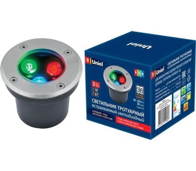Светильник садово-парковый UNIEL (UL-00006818) ULU-B10A-3W/RGB IP67 GREY