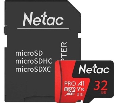 Карта памяти NETAC 32Gb MicroSD P500 Extreme Pro + SD адаптер (NT02P500PRO-032G-R)