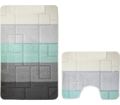 Коврик д/ванной комнаты САНАКС 00249 Коврик в ванную SILVER 71 двойной АНТРАЦИТ 60х100+50х60см