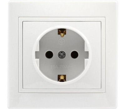 Розетка SMARTBUY (SBE-01w-16-S1-1Z) Венера, 1-местная, белый